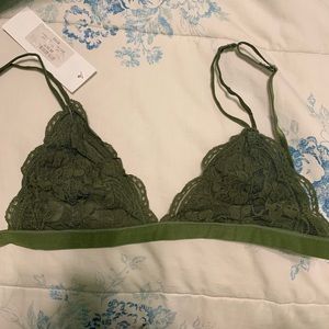 Lace bralette green